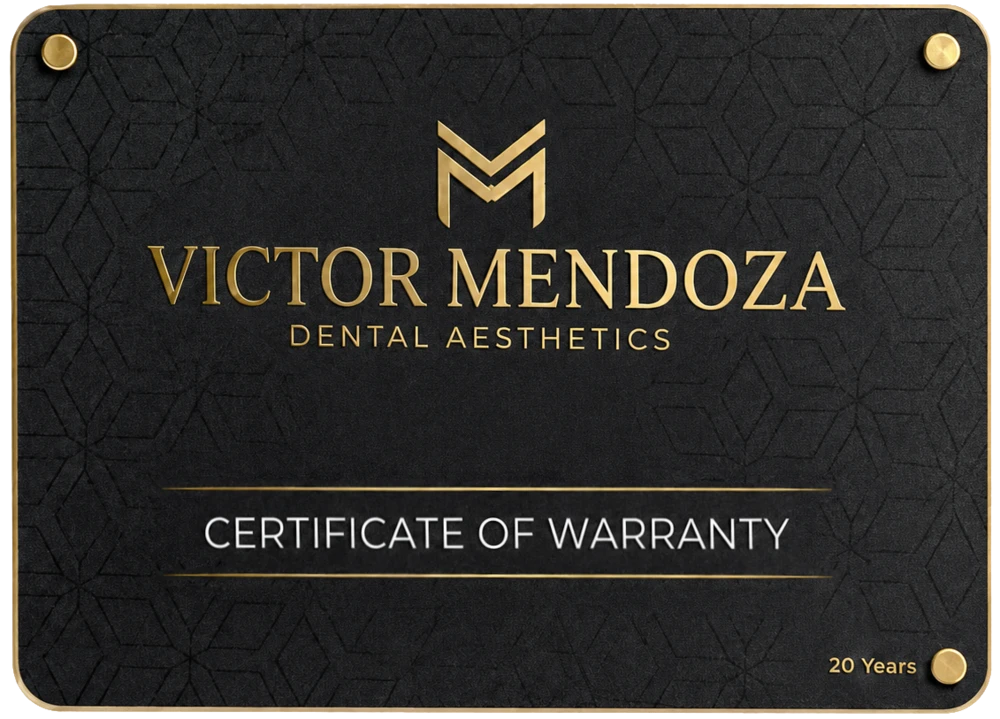 Dr. Víctor Mendoza's 20-year warranty certificate